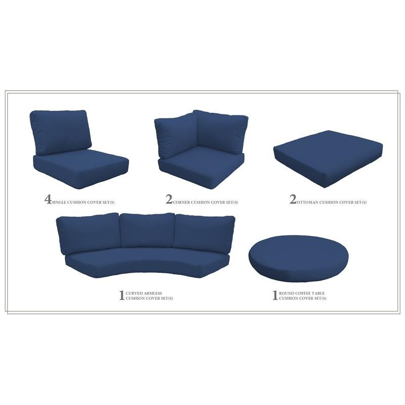 High Back Cushion Set for FLORENCE-11c in Navy
