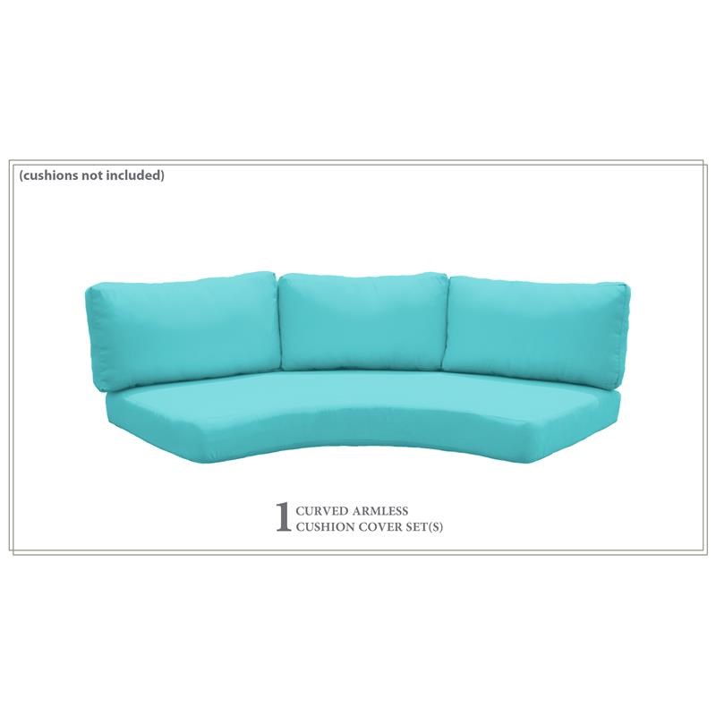 Covers for Low-Back Curved Armless Sofa Cushions 6 inches thick in Aruba