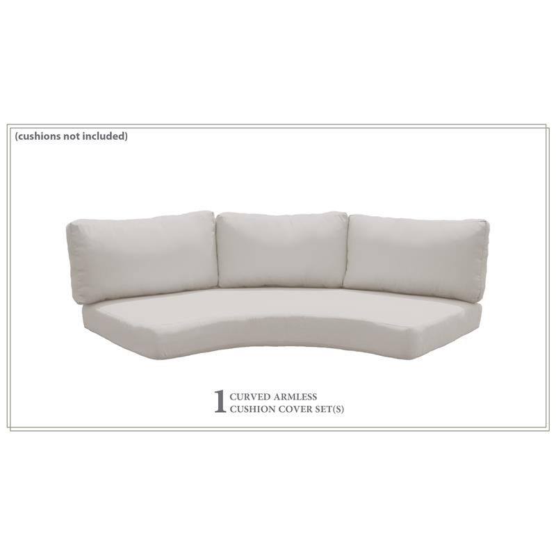 Covers for Low-Back Curved Armless Sofa Cushions 6 inches thick in Beige
