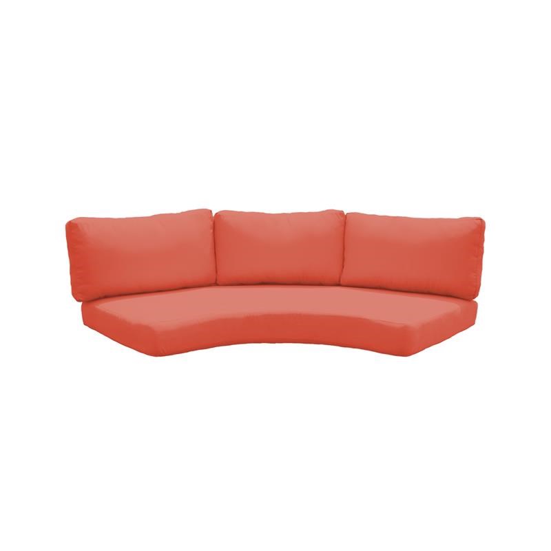 Covers for Low-Back Curved Armless Sofa Cushions 6 inches thick in Tangerine