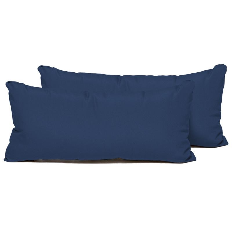 Navy Outdoor Throw Pillows Rectangle Set of 2