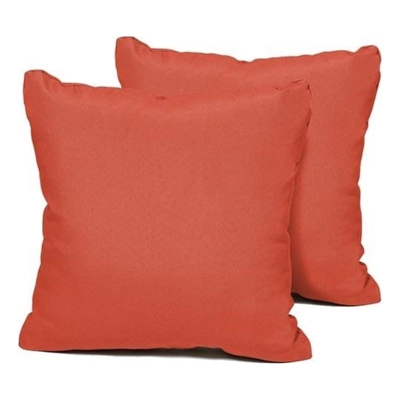 Tangerine Outdoor Throw Pillows Square Set of 2