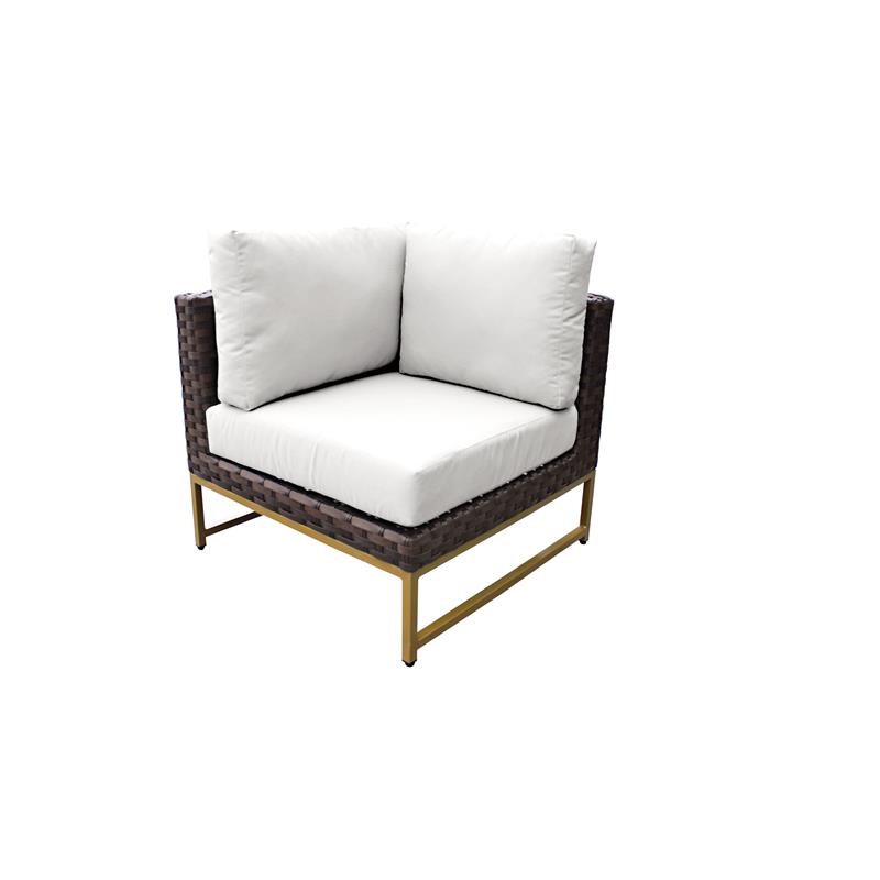 AMALFI 6 Piece Wicker Patio Furniture Set 06b in Gold and White