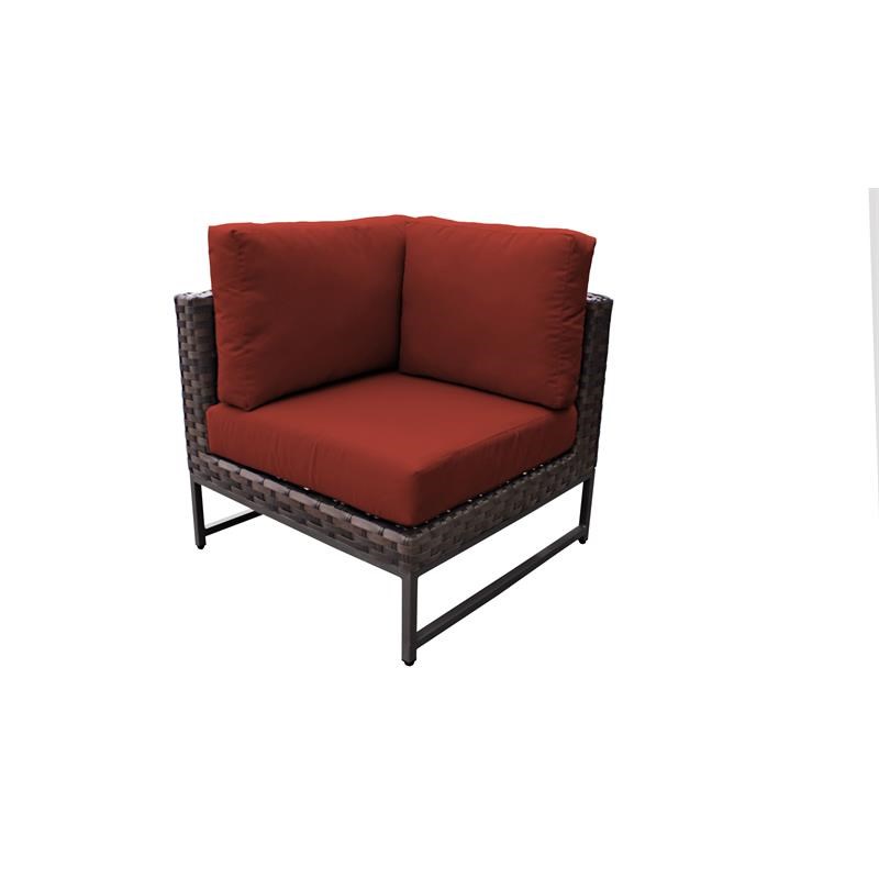 AMALFI 2 Piece Wicker Patio Furniture Set 02a in Brown and Terracotta