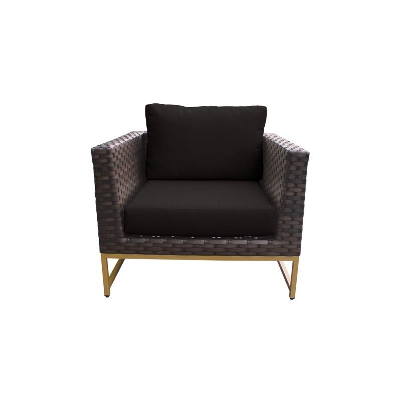 AMALFI 2 Piece Wicker Patio Furniture Set 02b in Gold and Black