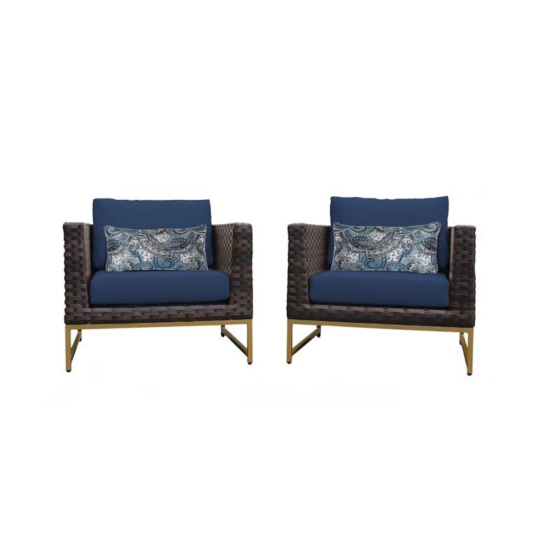 AMALFI 2 Piece Wicker Patio Furniture Set 02b in Gold and Navy