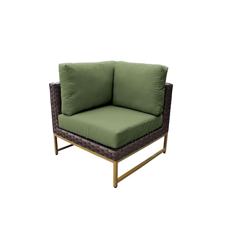 AMALFI 5 Piece Outdoor Wicker Patio Furniture Set 05d in Cilantro