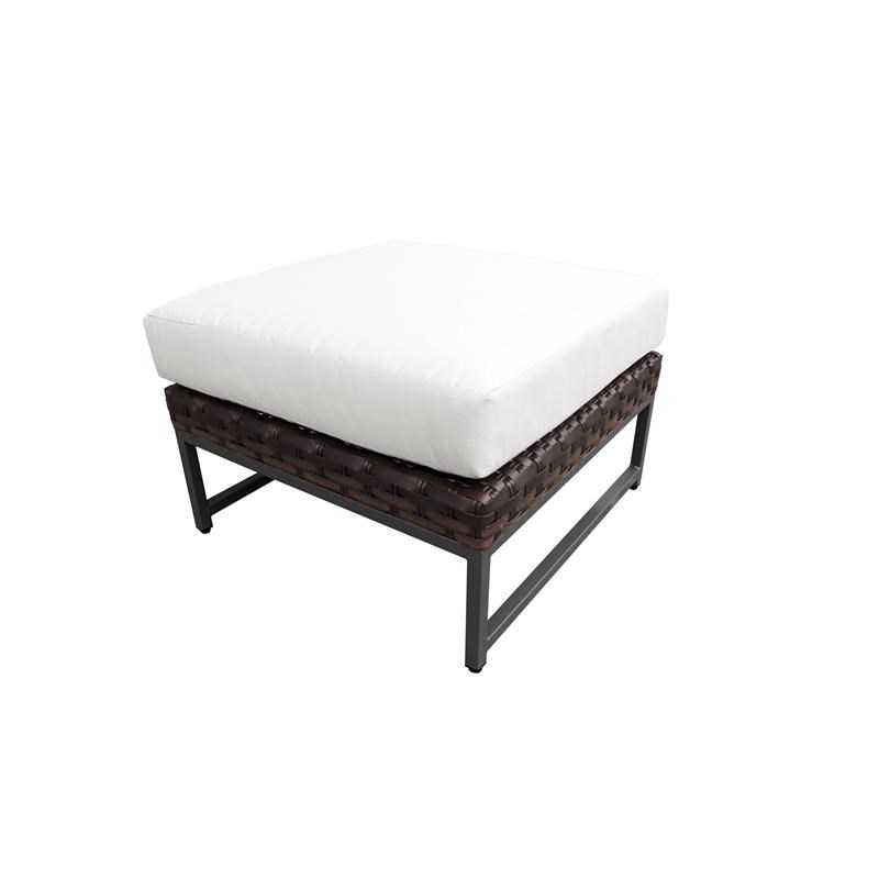 AMALFI 5 Piece Wicker Patio Furniture Set 05b in Brown and White
