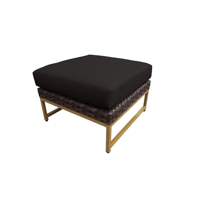 AMALFI 5 Piece Wicker Patio Furniture Set 05b in Gold and Black