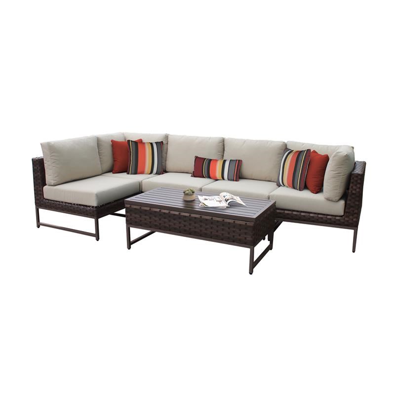 Barcelona Resin Wicker Outdoor Sofa Set Baci Living Room