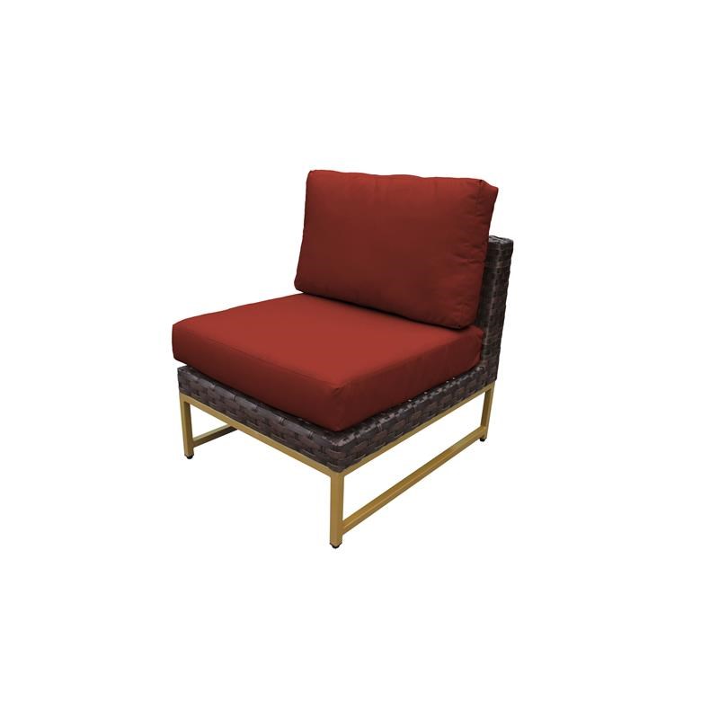 AMALFI 7 Piece Wicker Patio Furniture Set 07b in Gold and Terracotta