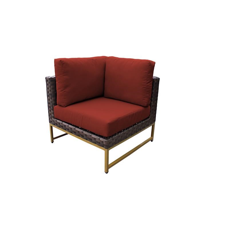 AMALFI 10 Piece Wicker Patio Furniture Set 10a in Gold and Terracotta