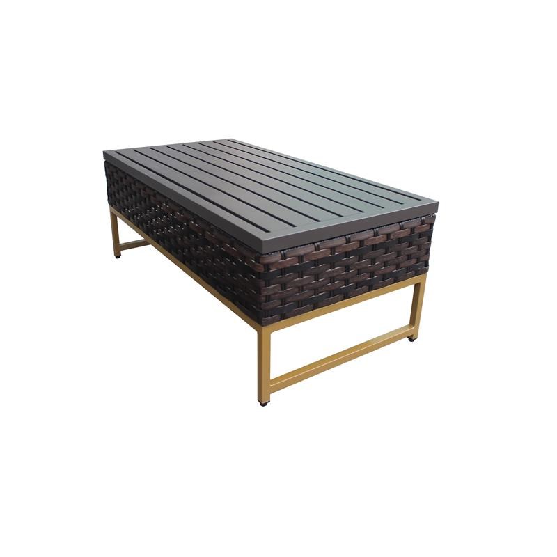 AMALFI 10 Piece Wicker Patio Furniture Set 10a in Gold and Terracotta