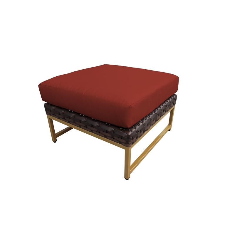 AMALFI 12 Piece Wicker Patio Furniture Set 12h in Gold and Terracotta