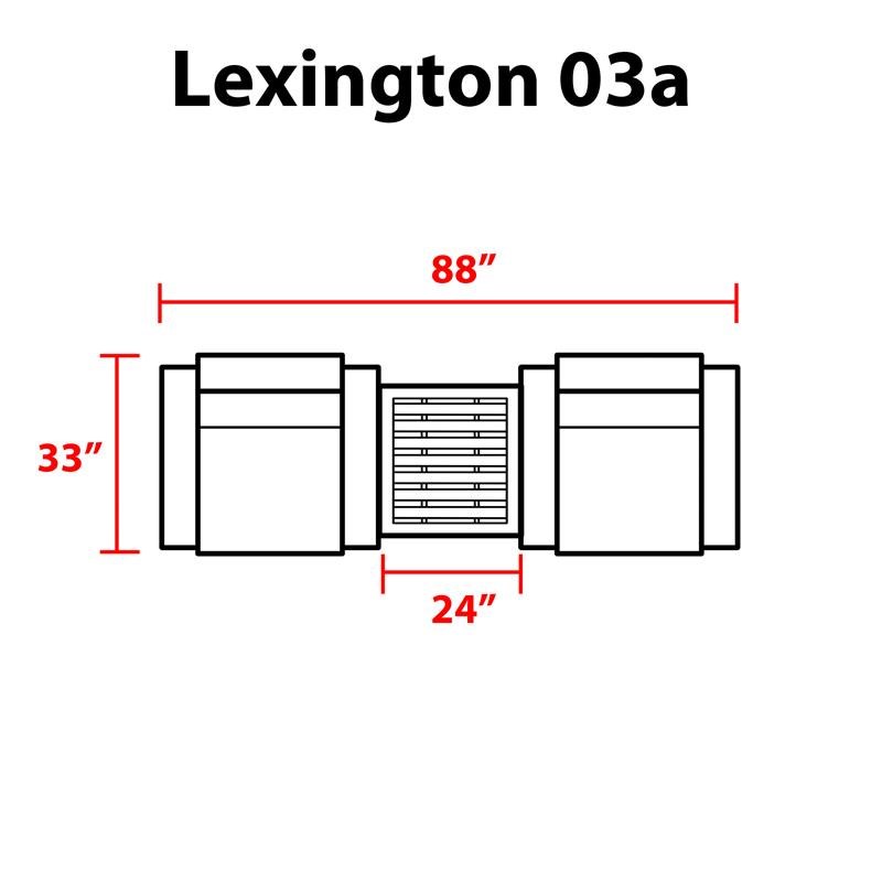 TK Classics Lexington 3 Piece Aluminum Patio Furniture Set 03a in Grey