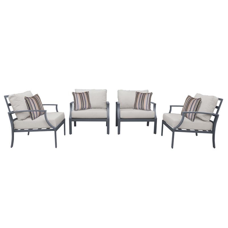 Tk Classics Lexington 4 Piece Aluminum Patio Furniture Set 04g In Beige Homesquare Aluminum Patio Furniture Set, Lexington Outdoor Furniture