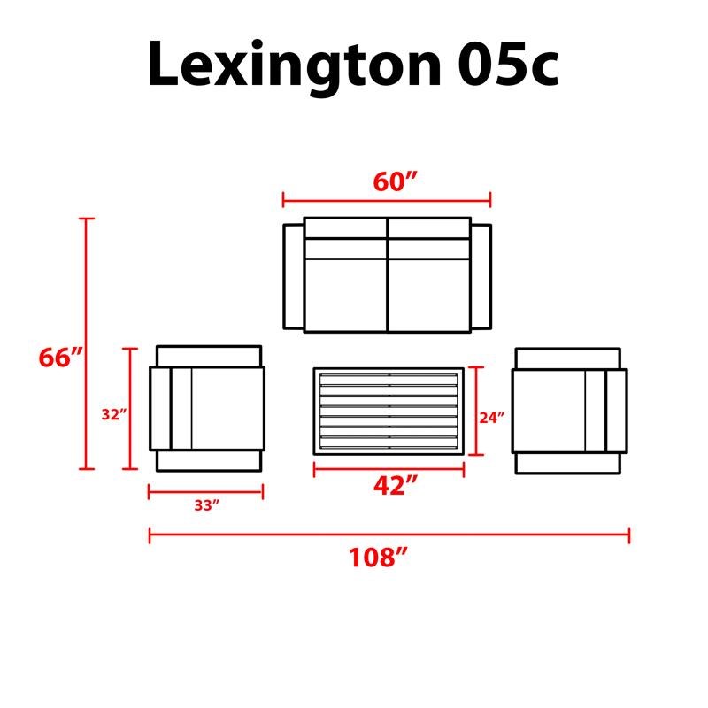 TK Classics Lexington 5 Piece Aluminum Patio Furniture Set 05c in Grey