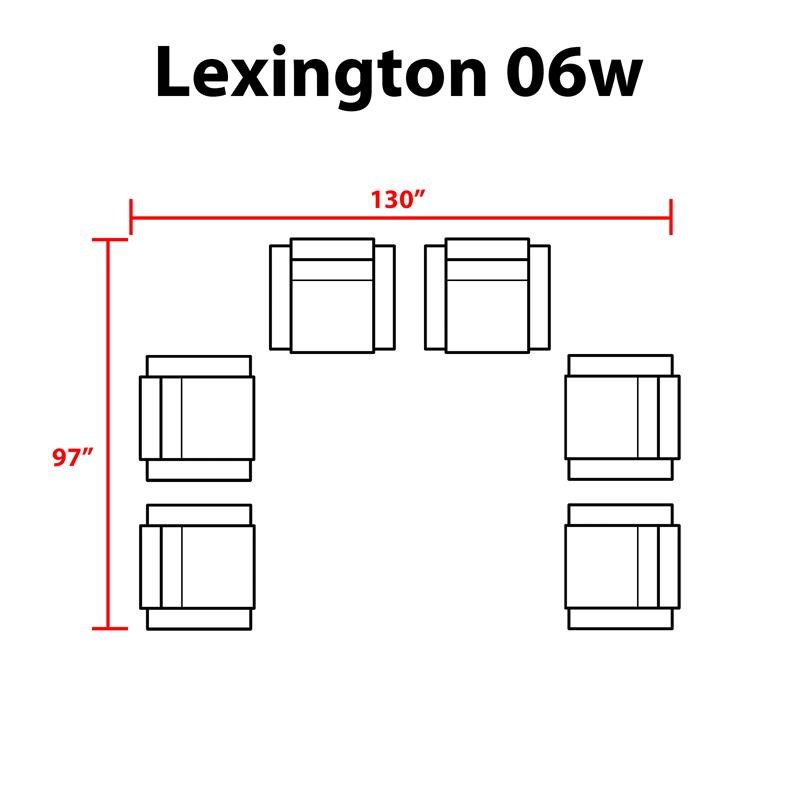 TK Classics Lexington 6 Piece Aluminum Patio Furniture Set 06w in Grey