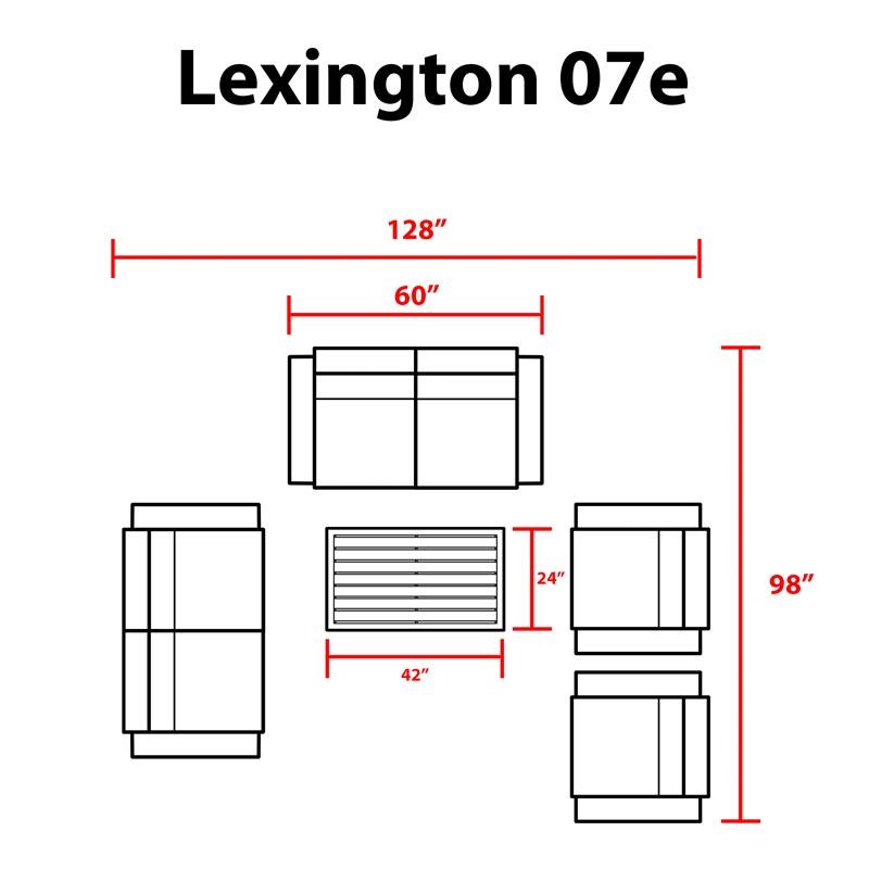 TK Classics Lexington 7 Piece Aluminum Patio Furniture Set 07e in Grey