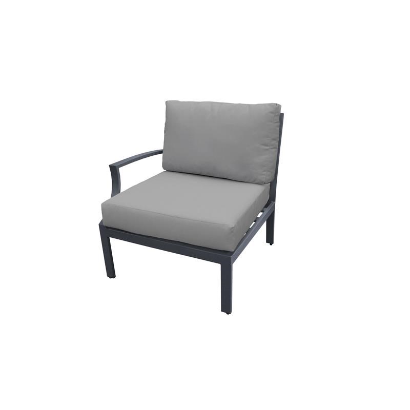TK Classics Lexington 3 Piece Aluminum Patio Furniture Set 03c in Grey