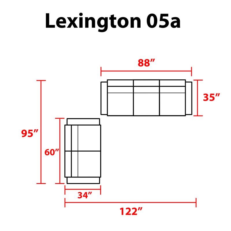 TK Classics Lexington 5 Piece Aluminum Patio Furniture Set 05a in Grey