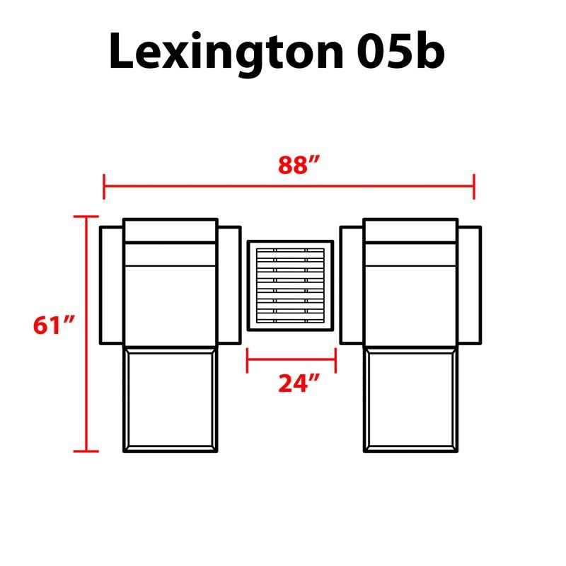 TK Classics Lexington 5 Piece Aluminum Patio Furniture Set 05b in Grey