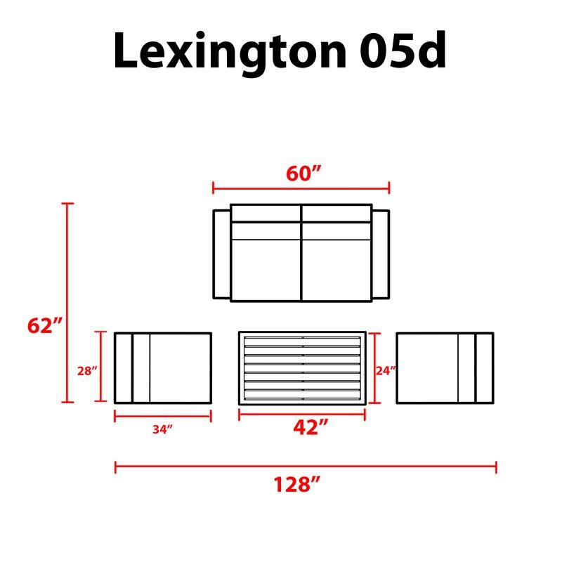 TK Classics Lexington 5 Piece Aluminum Patio Furniture Set 05d in Grey