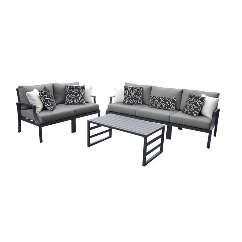 TK Classics Lexington 6 Piece Aluminum Patio Furniture Set 06m in Grey