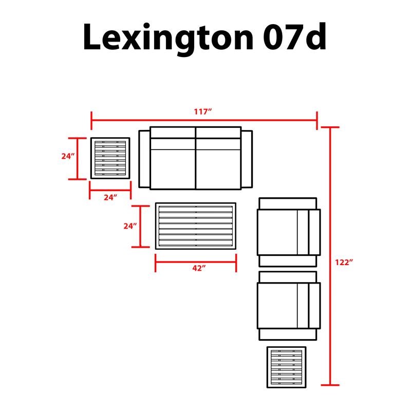 TK Classics Lexington 7 Piece Aluminum Patio Furniture Set 07d in Grey