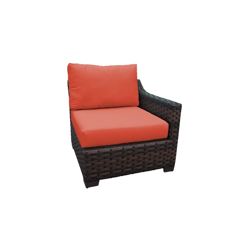 kathy ireland River Brook 3 Piece Wicker Patio Furniture Set 03b in Tangerine