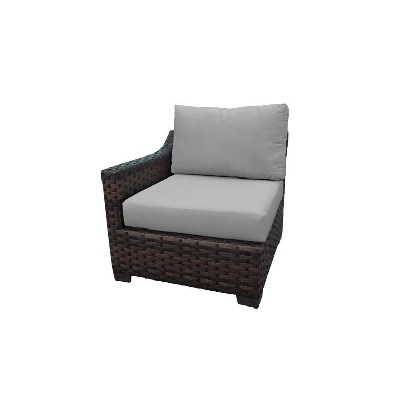 kathy ireland River Brook 3 Piece Outdoor Wicker Patio Furniture Set 03c in Grey