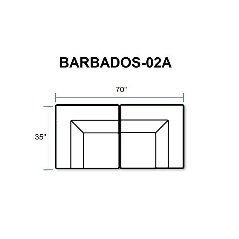 Barbados 2 Piece Outdoor Wicker Patio Furniture Set 02a in Black