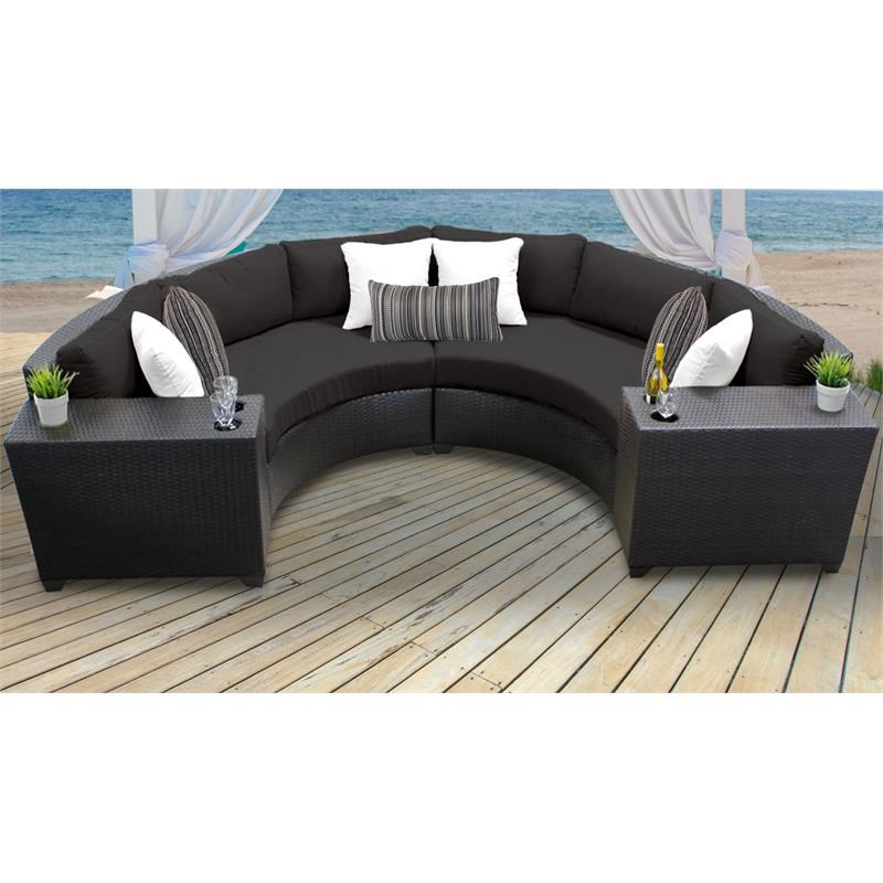Barbados 4 Piece Outdoor Wicker Patio Furniture Set 04c in Black