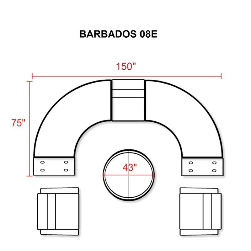 Barbados 8 Piece Outdoor Wicker Patio Furniture Set 08e in Black