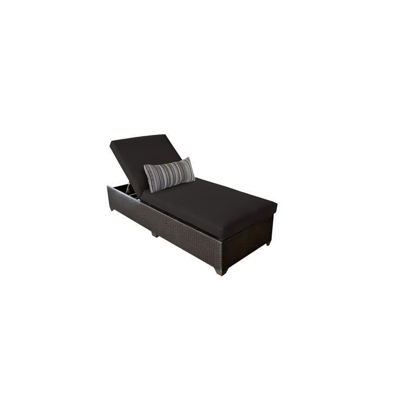 Barbados Chaise Outdoor Wicker Patio Furniture in Black