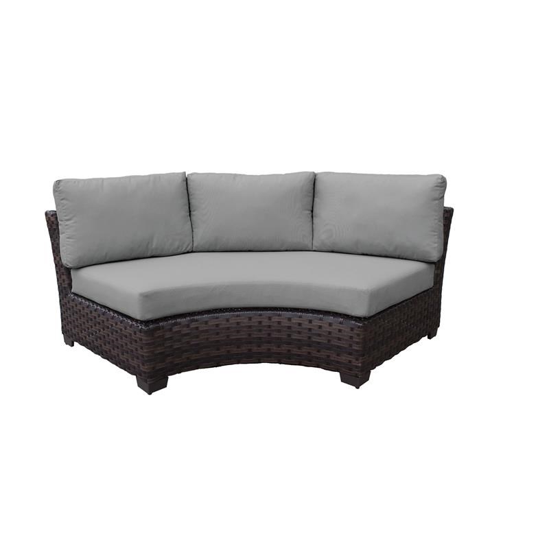 kathy ireland River Brook Curved Armless Sofa in Gray
