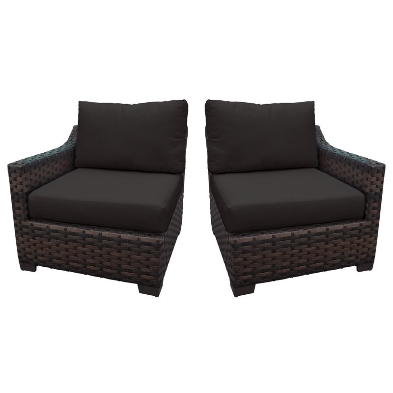 kathy ireland River Brook Left Arm Sofa and Right Arm Sofa in Black
