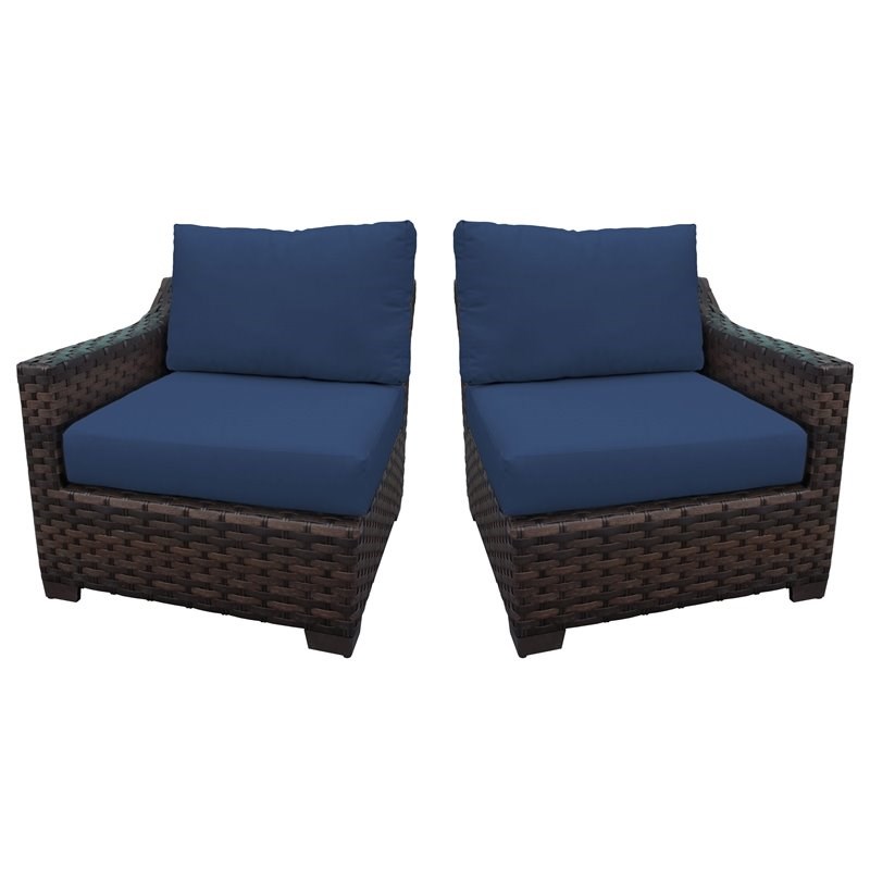 kathy ireland River Brook Left Arm Sofa and Right Arm Sofa in Navy