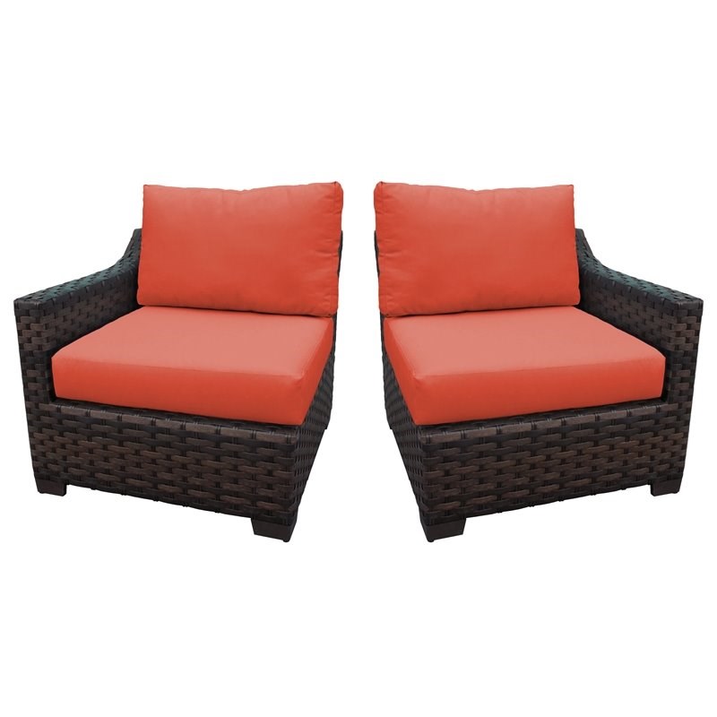 kathy ireland River Brook Left Arm Sofa and Right Arm Sofa in Tangerine