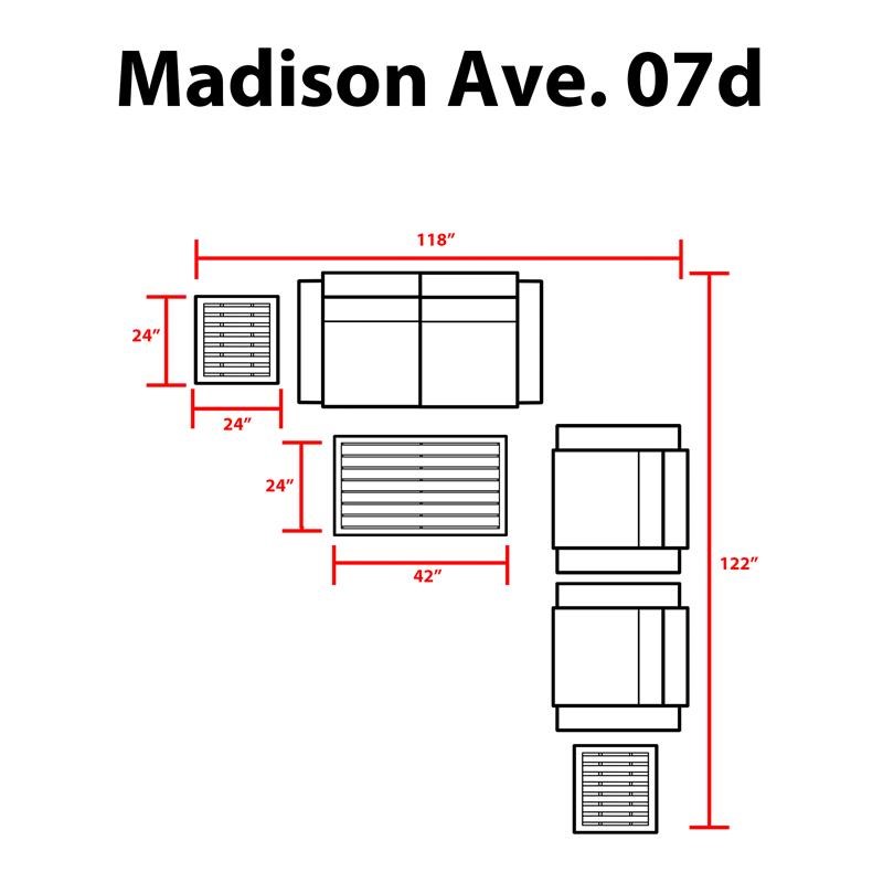kathy ireland Madison Ave. 7 Piece Aluminum Patio Furniture Set 07d in Black