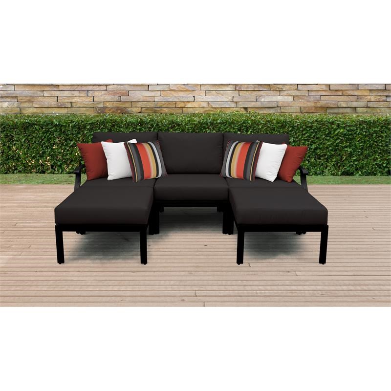 kathy ireland Madison Ave. 5 Piece Aluminum Patio Furniture Set 05e in