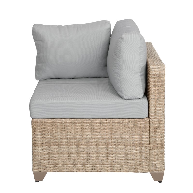 TK Classics Maui Wicker / Rattan Outdoor Corner Sofa in Stone Homesquare