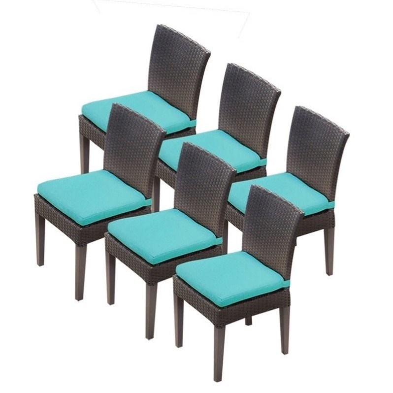 TKC Napa Wicker Patio Dining Chairs in Aruba (Set of 6)