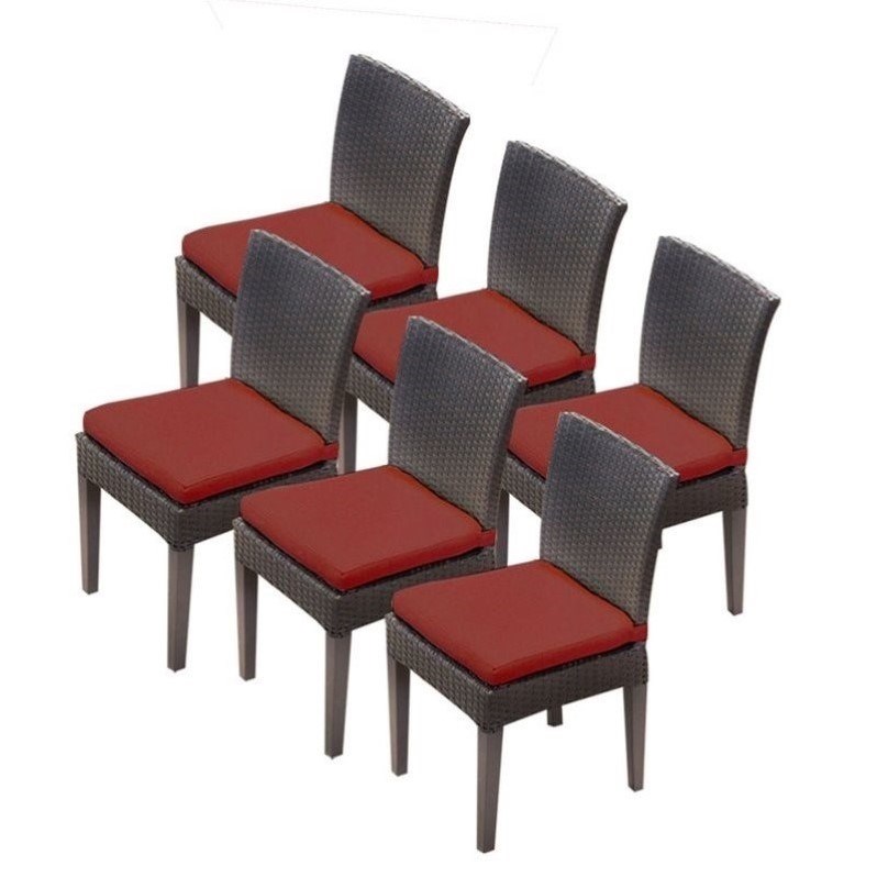 TKC Napa Wicker Patio Dining Chairs in Terracotta (Set of 6)