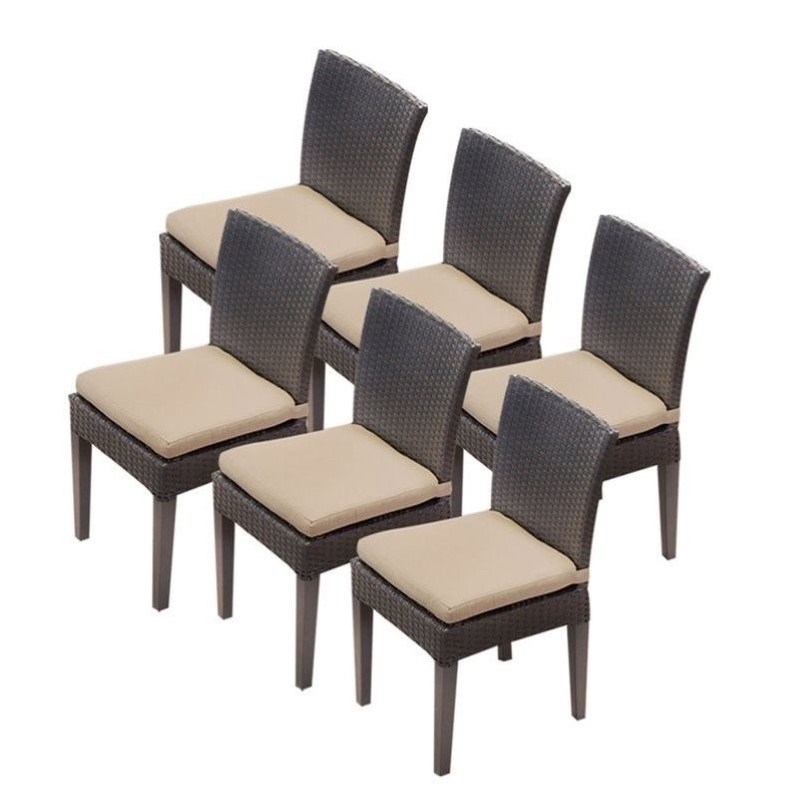 TKC Napa Wicker Patio Dining Chairs in Wheat (Set of 6)