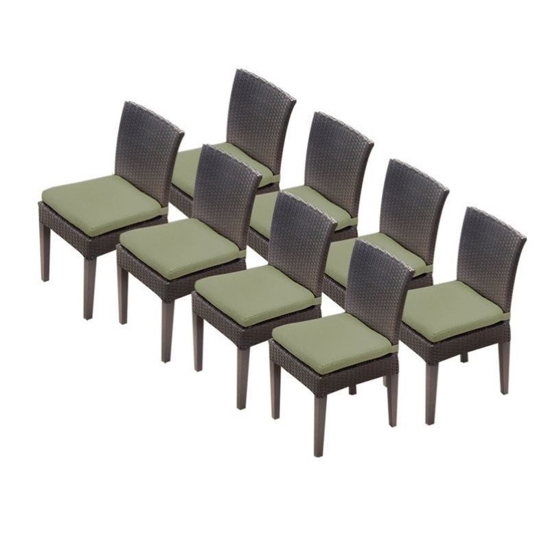 TKC Napa Wicker Patio Dining Chairs in Cilantro (Set of 8)
