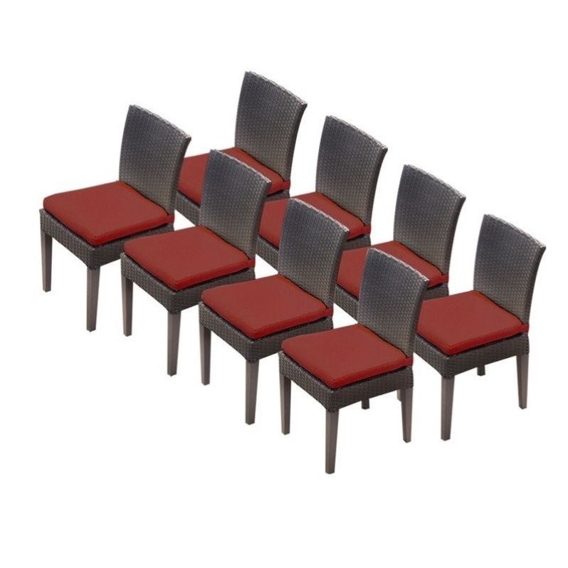 TKC Napa Wicker Patio Dining Chairs in Terracotta (Set of 8)