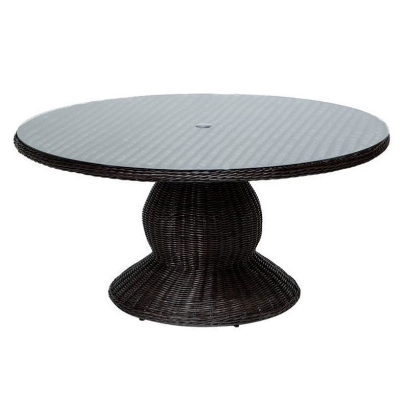 Tkc Venice 60 Wicker Patio Dining Table In Chestnut Brown Venice 60