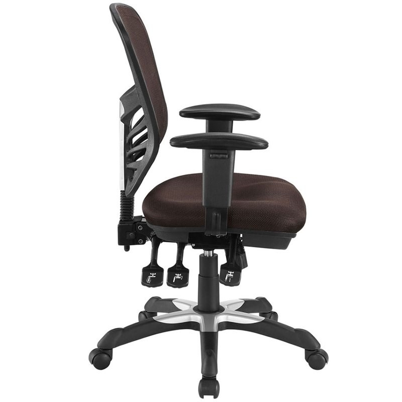 modway articulate ergonomic mesh office chair in brown