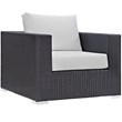 Modway Convene Patio Arm Chair in Espresso and White